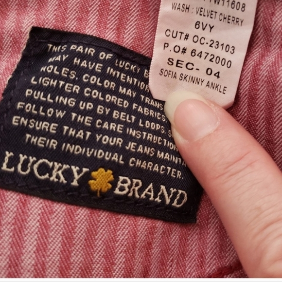 NEW Lucky Brand Sofia Skinny Ankle Velvet Cherry Jeans Winter Denim Bohemian - Picture 5 of 16